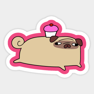 Pug and Cupcake Sticker